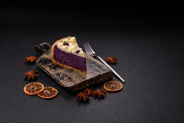 No baked sweet blueberry cheesecake with cream cheese