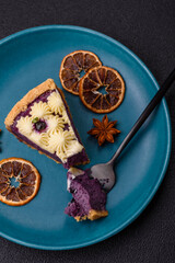 No baked sweet blueberry cheesecake with cream cheese