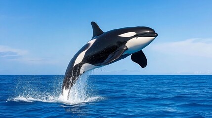 Fototapeta premium Majestic orca whales the ocean's graceful giants captivating audiences worldwide