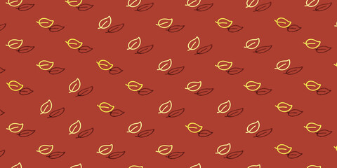 Pattern with autumn leaves. 3d render.
