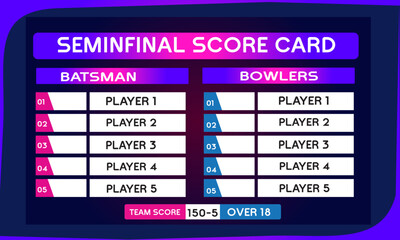 Obraz premium cricket game leaderboard with abstract background vector