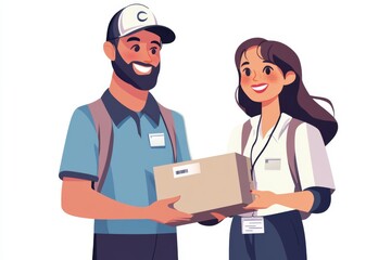 Courier Delivering Package