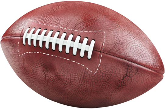 High-Quality American Football Isolated on White Background
