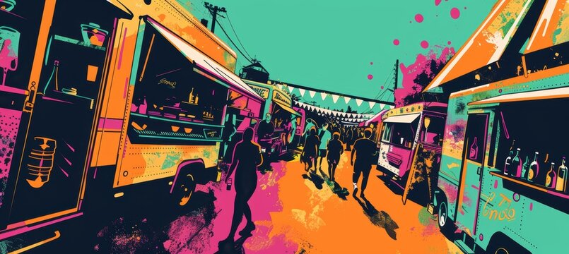 Vibrant Flyer for Local Food and Drink Festival with Food Trucks and Artisan Vendors