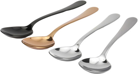 Elegant Assortment of Cafeteria Serving Spoons Set on White