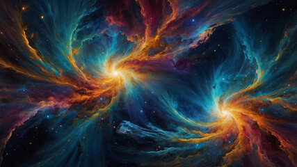 Obraz premium Cosmic Swirling Nebulas in Deep Space