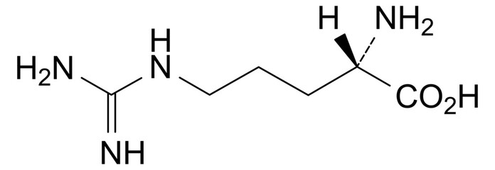Chemical structure of arginine, drug substance