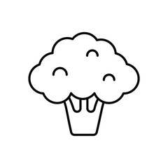 Broccoli vector icon stock illustration