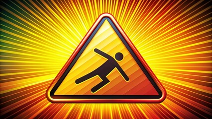 Falling Person Safety Warning Vector Symbol for Accident Prevention Signs and Posters
