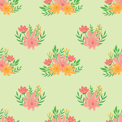 Abstract Vintage Seamless Floral Pattern Design