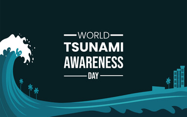 World Tsunami Day is raise awareness every year on November 5 design templet