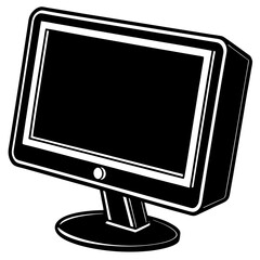 Monitor silhouette black Color vector