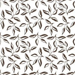 Fototapeta premium Seamless pattern with floral motifs. Vector illustration.