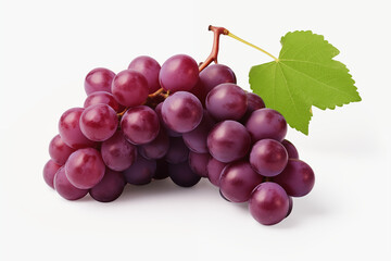 Fototapeta premium Red grape on withe background. PNG cutout. Wine related themes. Wine professions. Oenologist. Wine shop. Buying and selling wine. Images for graphic designers. Isolated wine. Image for website