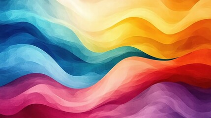 Fototapeta premium Vibrant abstract waves in soothing colors create a dynamic visual experience, perfect for backgrounds or artistic projects.