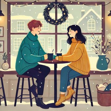 Romantic Winter Cafe Date
