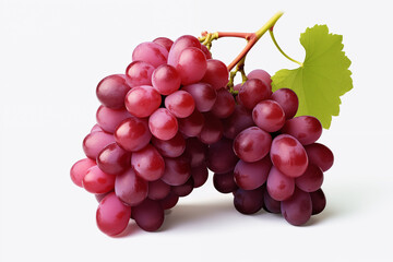 Fototapeta premium Red grape on withe background. PNG cutout. Wine related themes. Wine professions. Oenologist. Wine shop. Buying and selling wine. Images for graphic designers. Isolated wine. Image for website