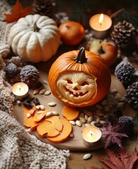 halloween pumpkin and pie