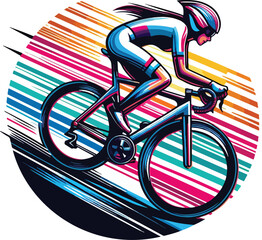 Fototapeta premium a man riding bike vector ,t shirt design
