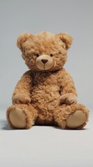 Obraz premium Teddy bear on white background, 4K hyperrealistic photo