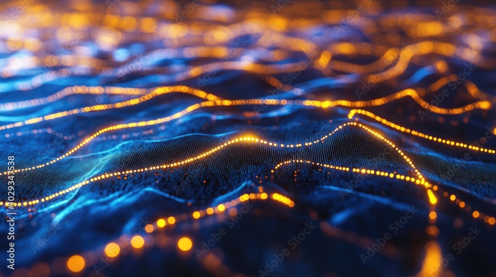 Poster glowing nodes linked by dynamic lines, symbolizing the rapid evolution of digital connectivity.