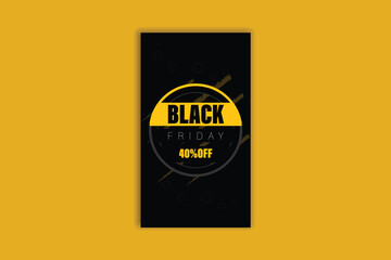 Yellow Black Friday story social media template banner design