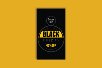 Yellow Black Friday story social media template banner design