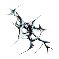 Metallic chrome type in futuristic 3D render with iridescent