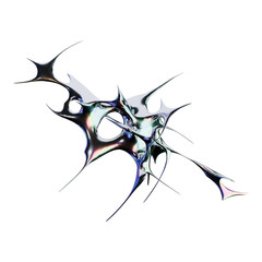 Chrome type in futuristic 3D render with iridescent metallics