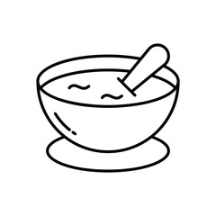 Soup Bowl vector icon stock illustration