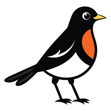 recommend clip art: Solid color Thrush animal vector design