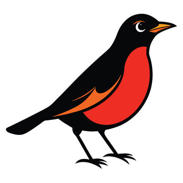 recommend clip art: Solid color Thrush animal vector design