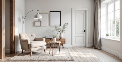Modern Scandinavian Living Room Interior Design

