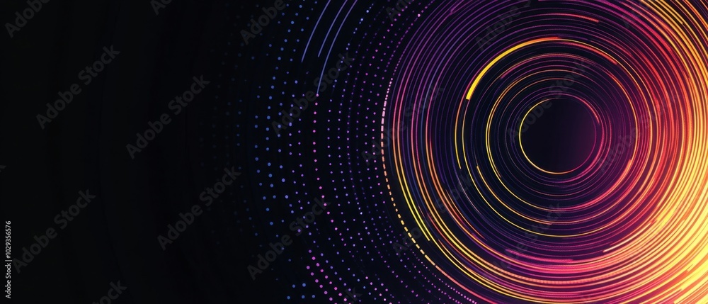 Wall mural abstract background with circles and lines in dark colors modern design for a banner or poster on th