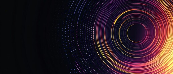 Abstract background with circles and lines in dark colors Modern design for a banner or poster on the theme of technology Generative AI