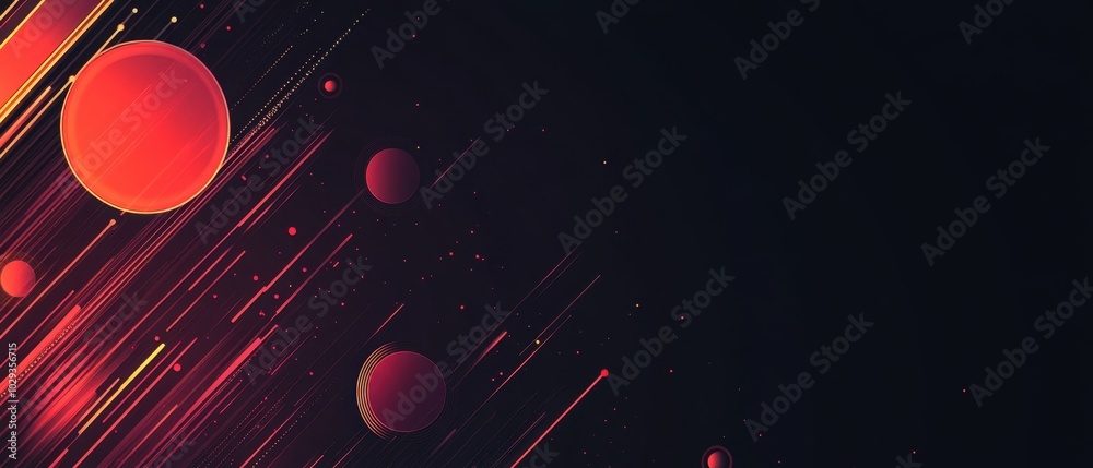 Canvas Prints abstract background with circles and lines in dark colors a banner or poster on a technology theme, 