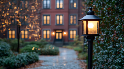 A Captivating Nighttime Scene of a Brooklyn University Campus Featuring Flourishing Student Life and Striking Architecture