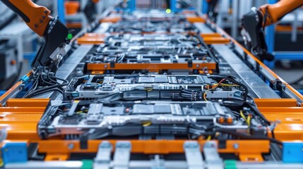 Robotic Arm Assembling Electronic Components on a Conveyor Belt