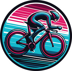 Fototapeta premium a man riding bike vector ,t shirt design