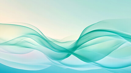 Fototapeta premium Abstract Teal Waves Flowing Lines Smooth Texture Digital Art Background