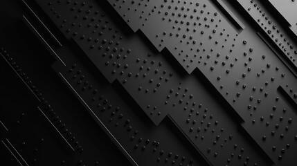 Abstract Black Geometric Pattern with 3D Texture