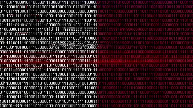 Binary code on flag of Malta. Program source code or Hacker concept on Maltese flag. Malta digital technology security, hacking or programming