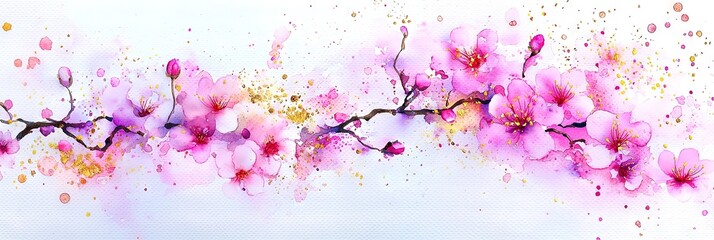 Obraz premium watercolor flowers on white background