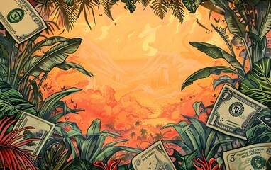 Money border background