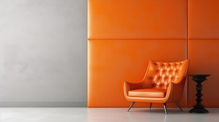 Orange Armchair in Minimalist Interior Design