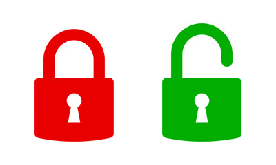 Locked and unlocked padlock icon