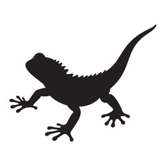 Closeup house lizard silhouette, isolated on a white background. Vector illustration ideal for reptile-themed designs and nature projects. Perfect for animal-related graphics.
