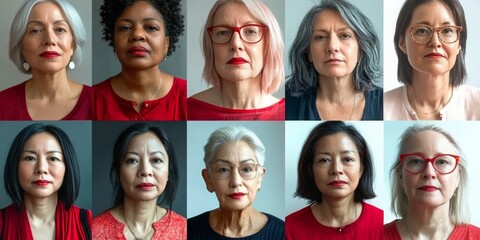 portraits of women of different age, ethnicity, profession