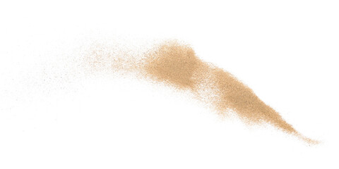 sand pile isolated on white background, top view