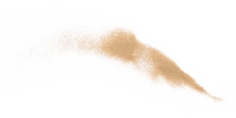 sand pile isolated on white background, top view